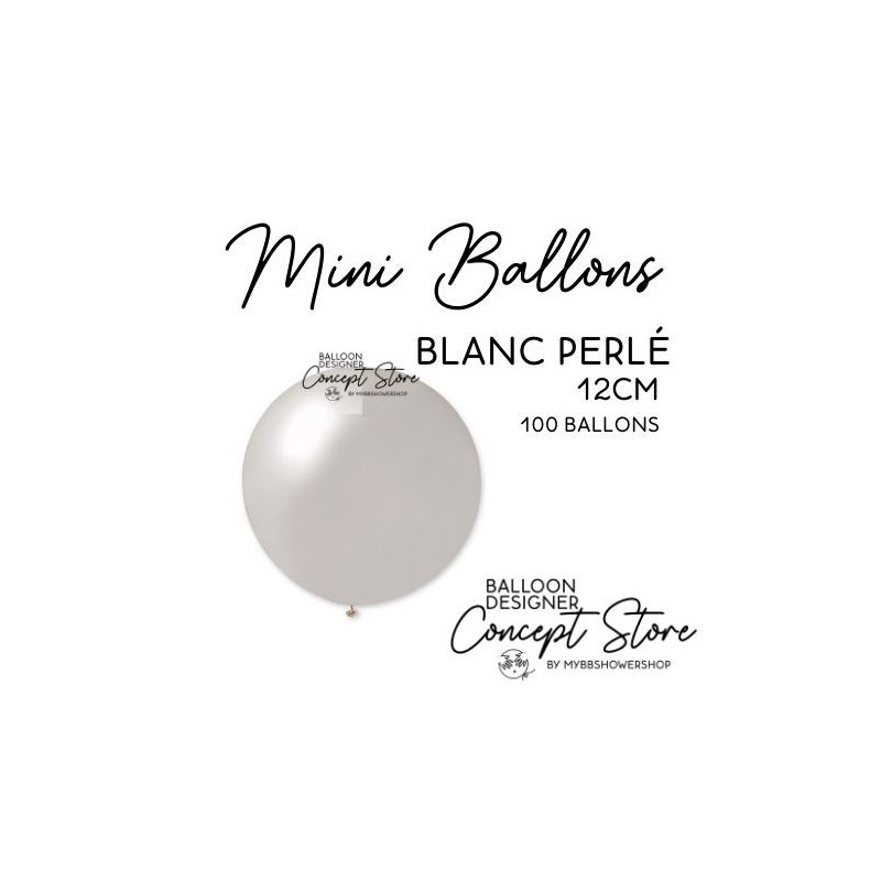 Mini Ballons Latex 5" – 12 cm Blanc Perlé