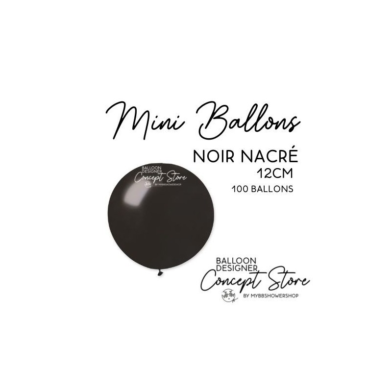 Mini Ballons Latex 5" – 12 cm Noir Nacré