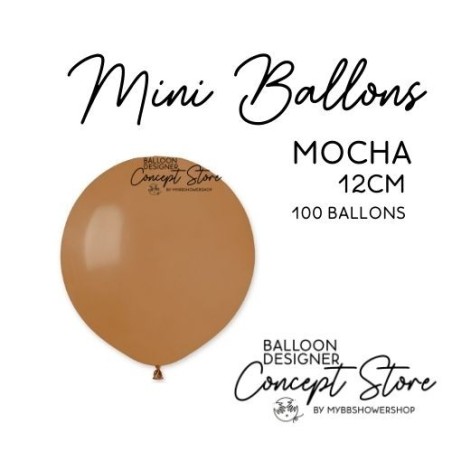 Mini Ballons Latex 5" – 12 cm Marron Mocha