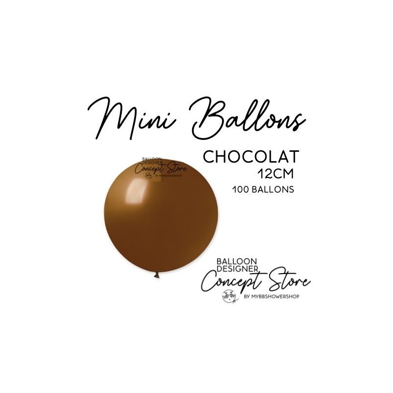 Mini Ballons Latex 5" – 12 cm Marron Chocolat