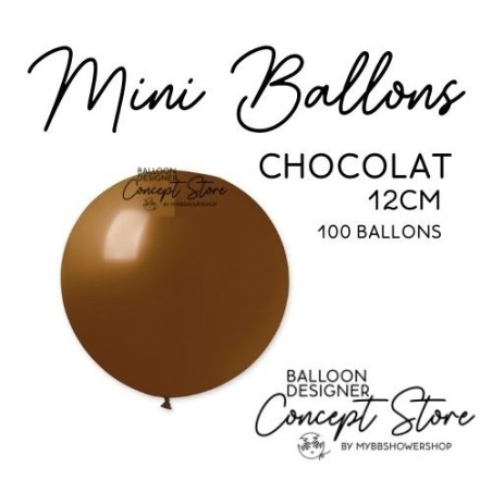 Mini Ballons Latex 5" – 12 cm Marron Chocolat