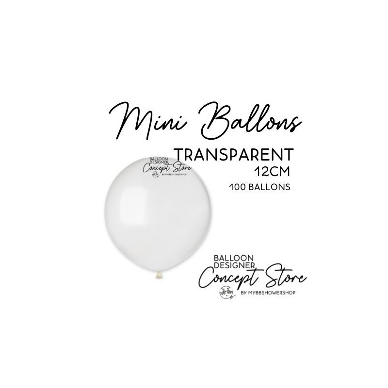 Mini Ballons Latex 5" – 12 cm Transparent