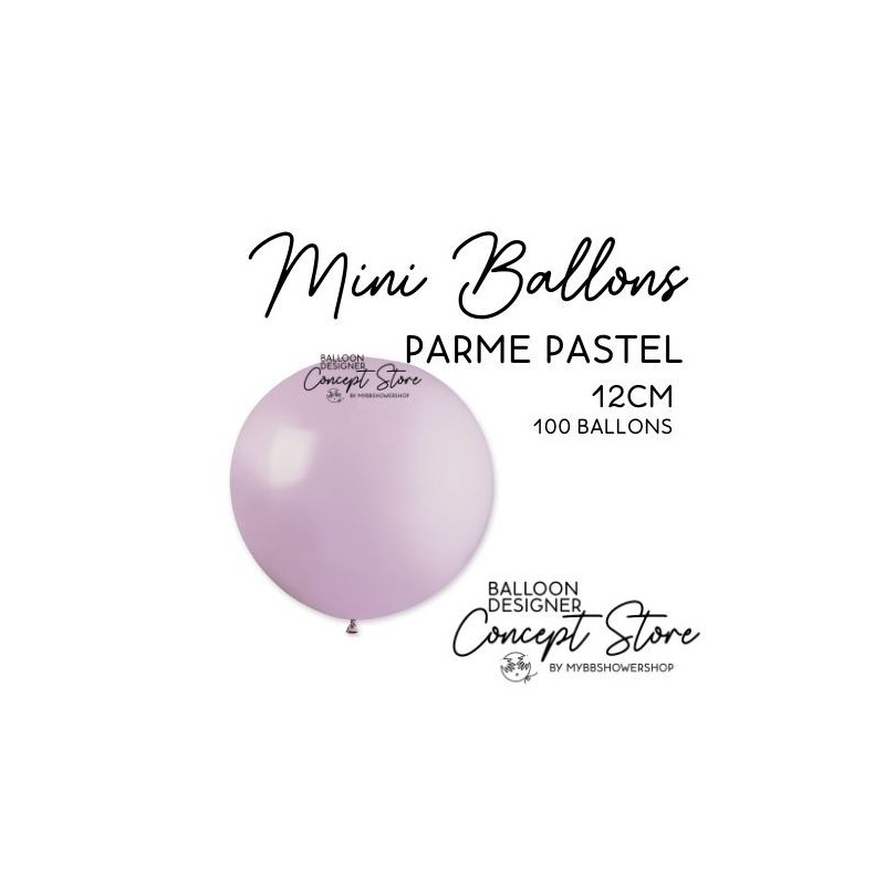 Mini Ballons Latex 5" – 12 cm Parme Pastel