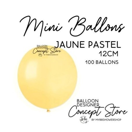 Mini Ballons Latex 5" – 12 cm Jaune Pastel