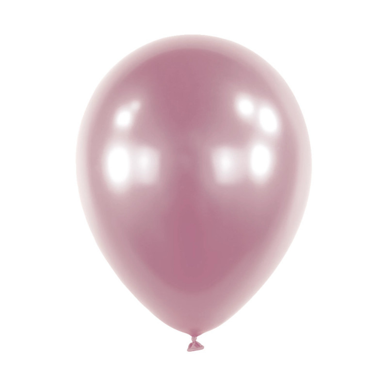 Ballons latex 11" ROND - 28CM - Rose pastel chromé
