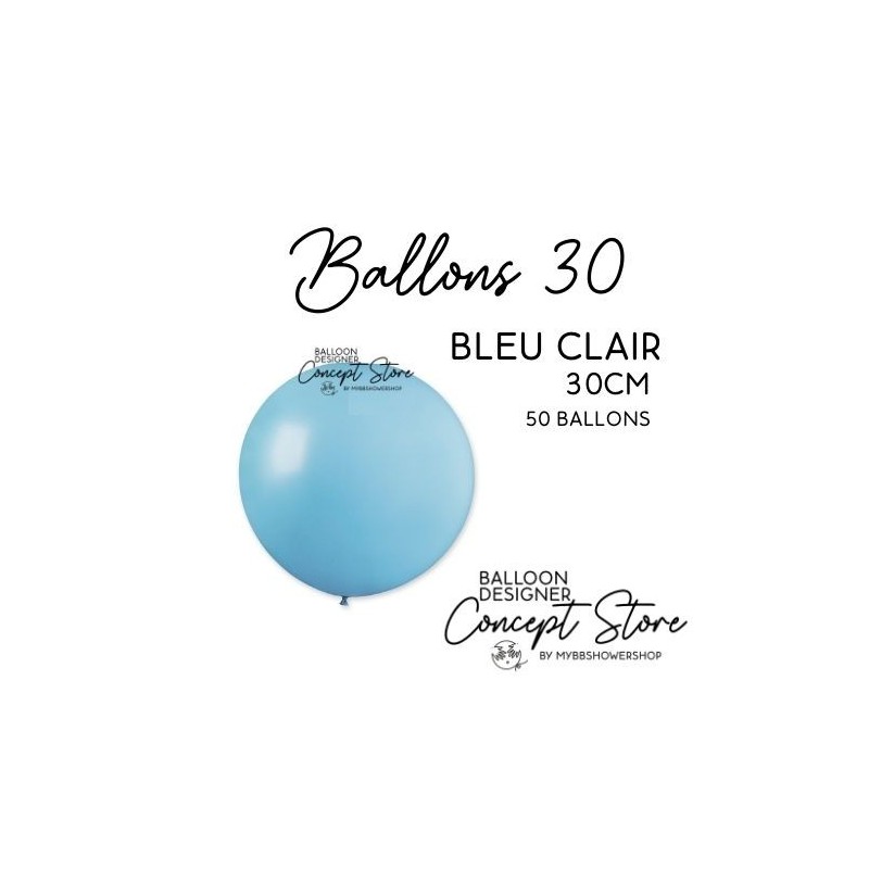 Ballons Latex 11" – 30 cm Bleu Clair Pastel