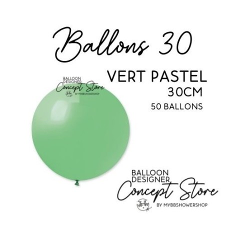 Ballons Latex 11" – 30 cm Vert Pastel