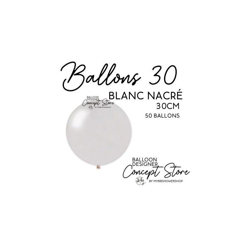 Ballons Latex 11" – 30 cm Blanc Nacré