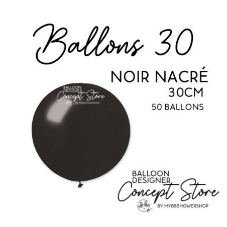 Ballons Latex 11" – 30 cm Noir Nacré