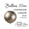 Ballons Latex 11" – 30 cm Champagne Chromé