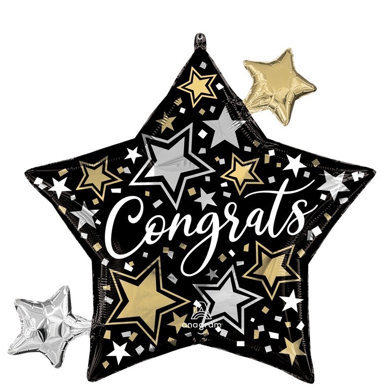 Ballon Alu XL Étoile Congrats ! – Anagram – 73 x 68 cm
