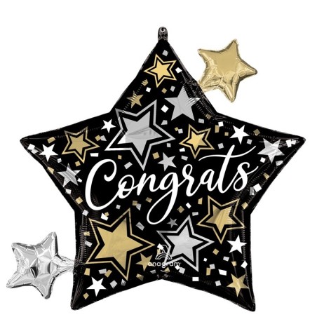 Ballon Alu XL Étoile Congrats ! – Anagram – 73 x 68 cm
