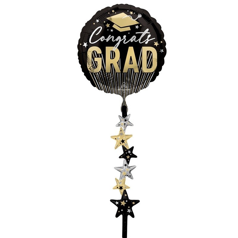 Ballon AirWalkers Graduation Nouvelle Génération – Noir et Doré – Anagram