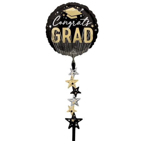 Ballon AirWalkers Graduation Nouvelle Génération – Noir et Doré – Anagram