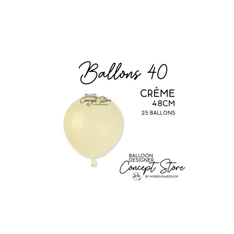 Ballons Latex 19" – 40 à 48 cm Crème