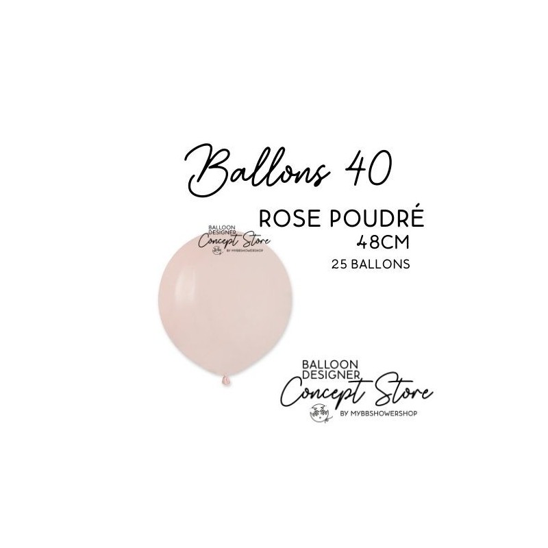 Ballons Latex 19" – 40 à 48 cm Rose Poudré
