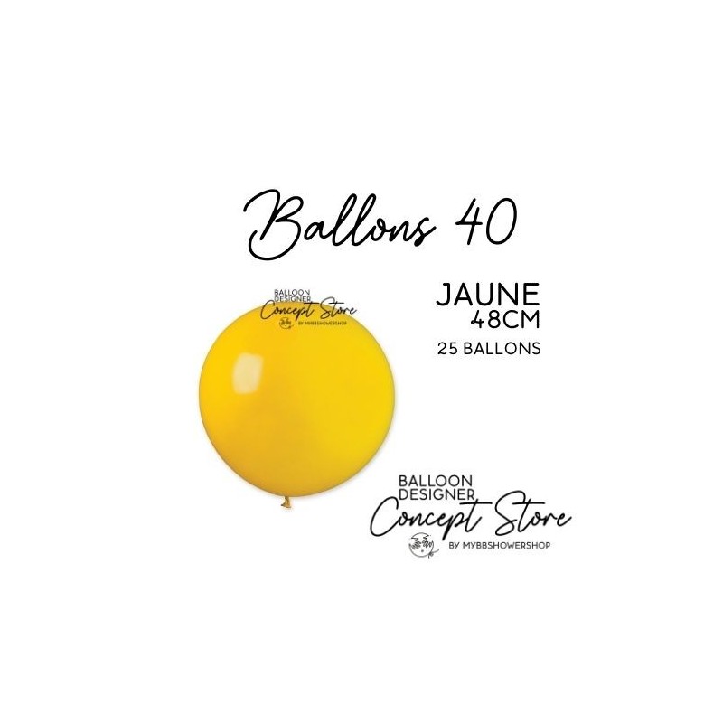 Ballons Latex 19" – 40 à 48 cm Jaune