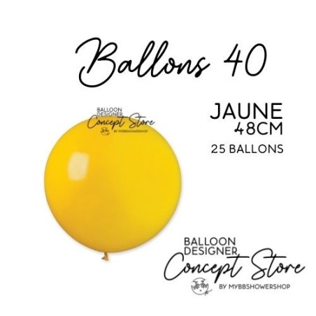 Ballons Latex 19" – 40 à 48 cm Jaune