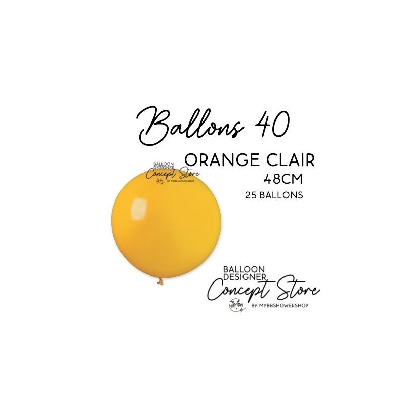 Ballons Latex 19" – 40 à 48 cm Orange Clair