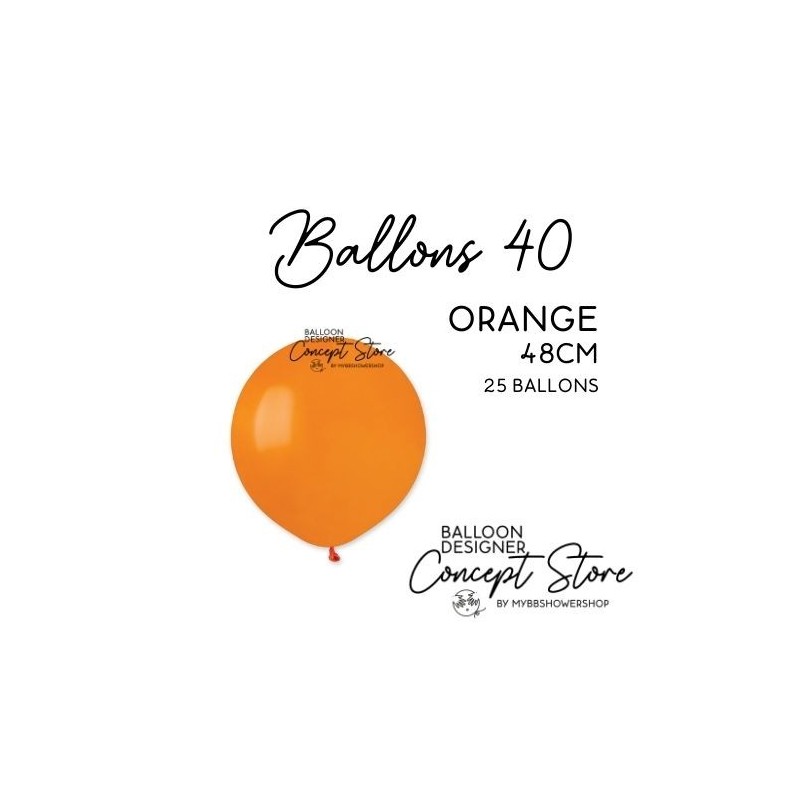 Ballons Latex 19" – 40 à 48 cm Orange