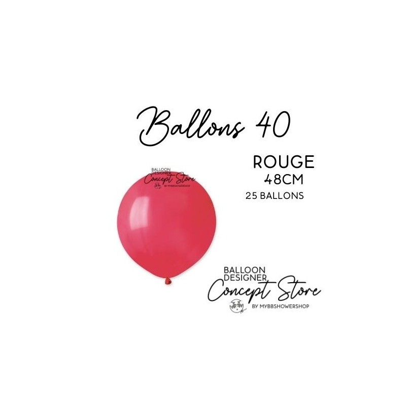 Ballons Latex 19" – 40 à 48 cm Rouge