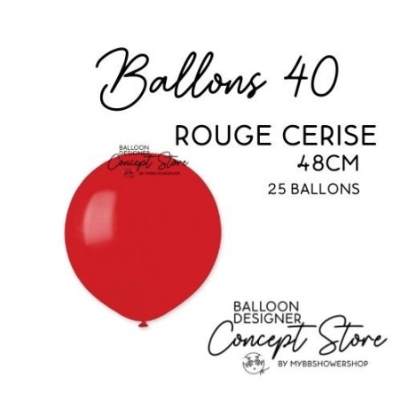 Ballons Latex 19" – 40 à 48 cm Rouge Cerise