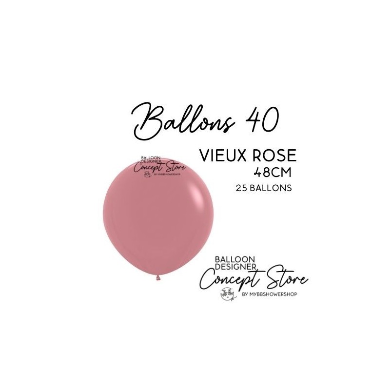 Ballons Latex 19" – 40 à 48 cm Vieux Rose