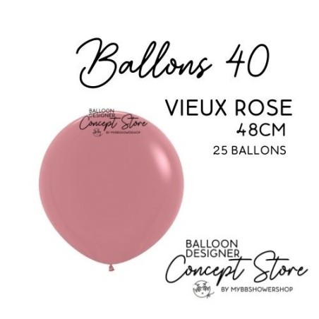 Ballons Latex 19" – 40 à 48 cm Vieux Rose