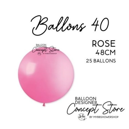 Ballons Latex 19" – 40 à 48 cm Rose