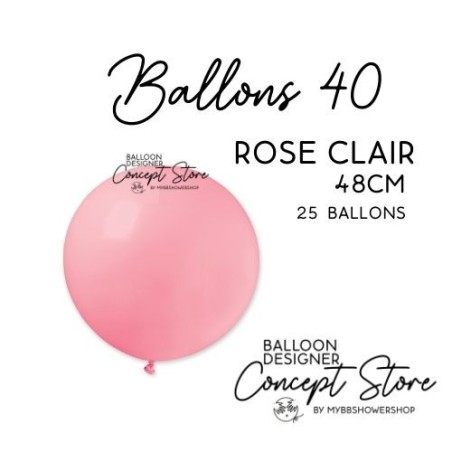 Ballons Latex 19" – 40 à 48 cm Rose Clair