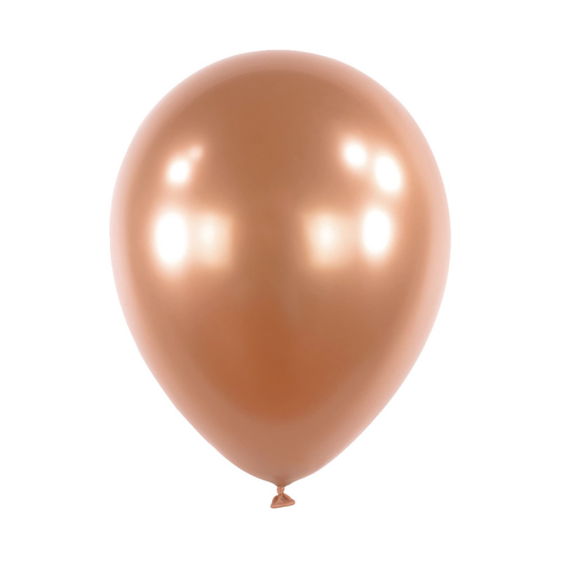 Ballons latex 5" ROND - 13CM - Rose gold chromé