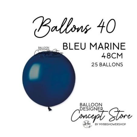 Ballons Latex 19" – 40 à 48 cm Bleu Marine