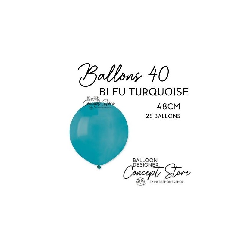 Ballons Latex 19" – 40 à 48 cm Bleu Turquoise