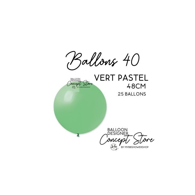 Ballons Latex 19" – 40 à 48 cm Vert Pastel