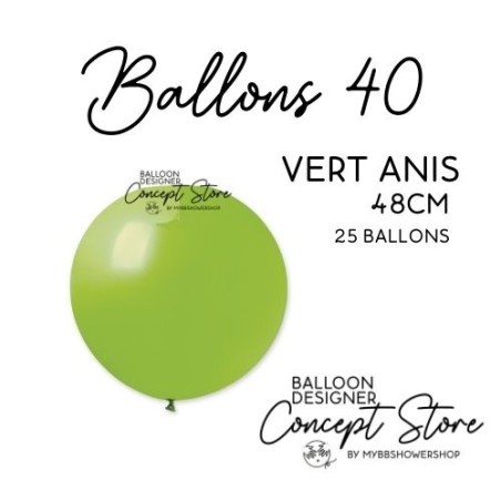 Ballons Latex 19" – 40 à 48 cm Vert Anis