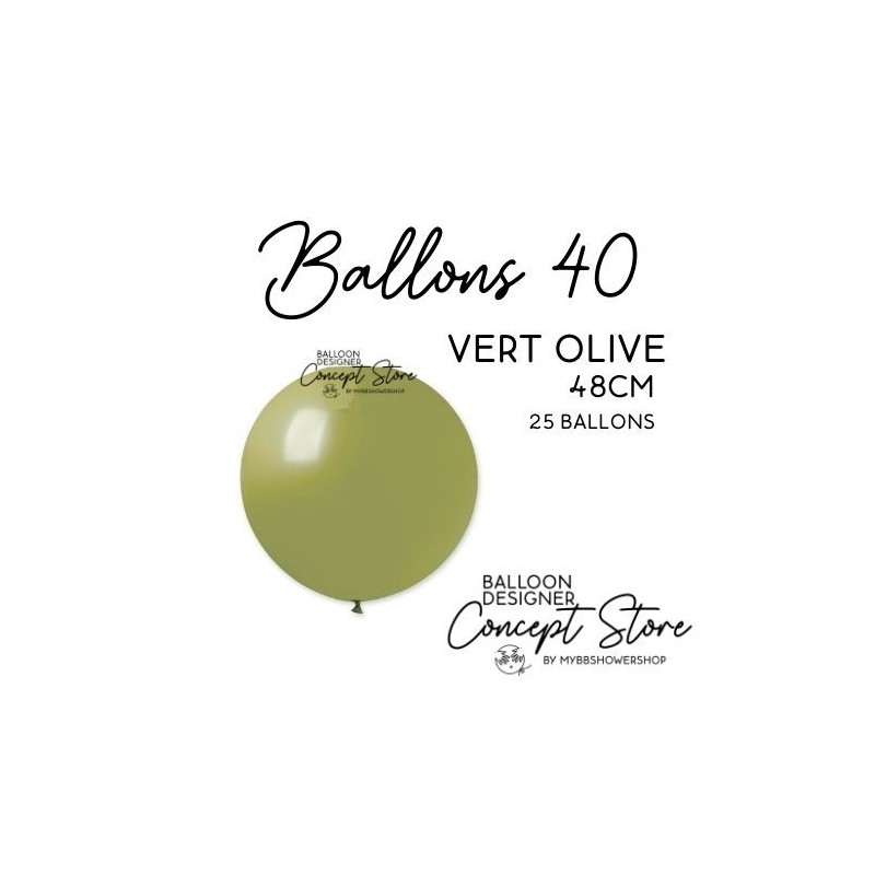Ballons Latex 19" – 40 à 48 cm Vert Olive