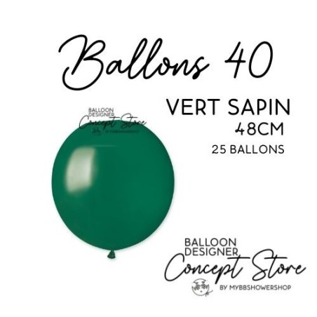 Ballons Latex 19" – 40 à 48 cm Vert Sapin