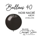 Ballons Latex 19" – 40 à 48 cm Noir Nacré