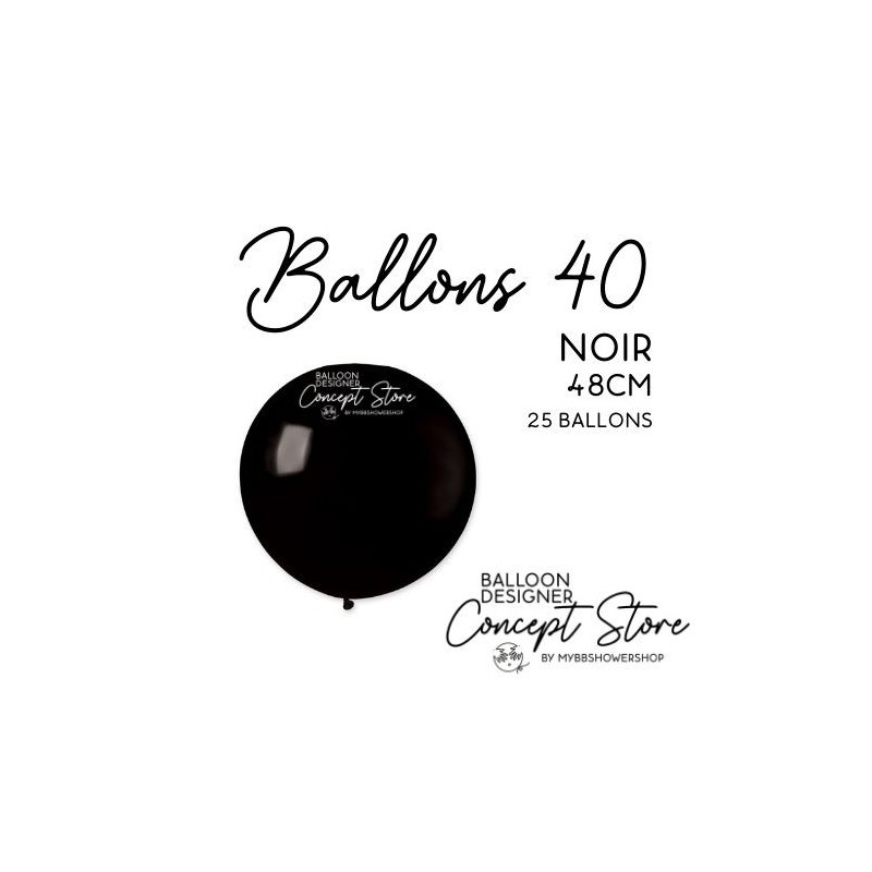 Ballons Latex 19" – 40 à 48 cm Noir