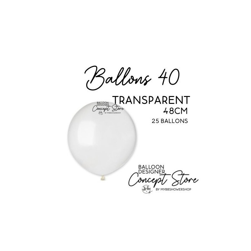 Ballons Latex 19" – 40 à 48 cm Transparent