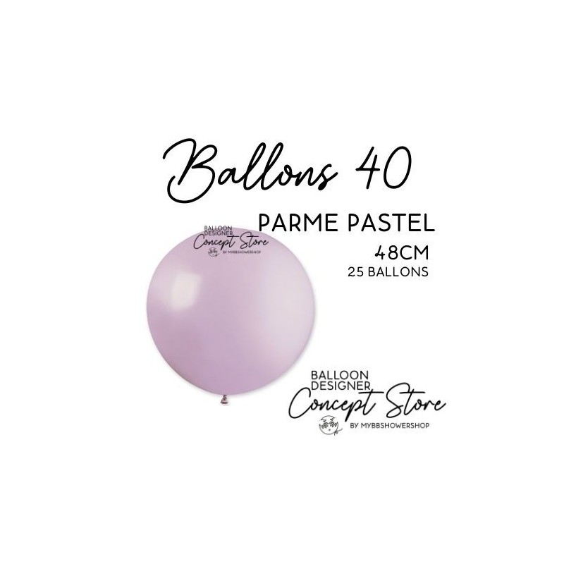 Ballons Latex 19" – 40 à 48 cm Parme Pastel