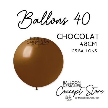 Ballons Latex 19" – 40 à 48 cm Marron Chocolat