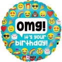 Ballon Alu Rond Smiley Emoji You're How Old – 45 cm – Grabo