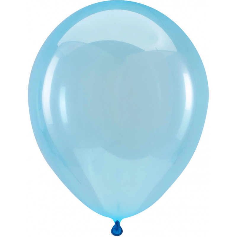 Ballons latex 11" ROND - 28CM - Bleu cristal Crystal Clearz Blue Anagram