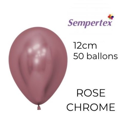 Mini Ballons 5" – Rose Chromé – Lot de 50 – Sempertex