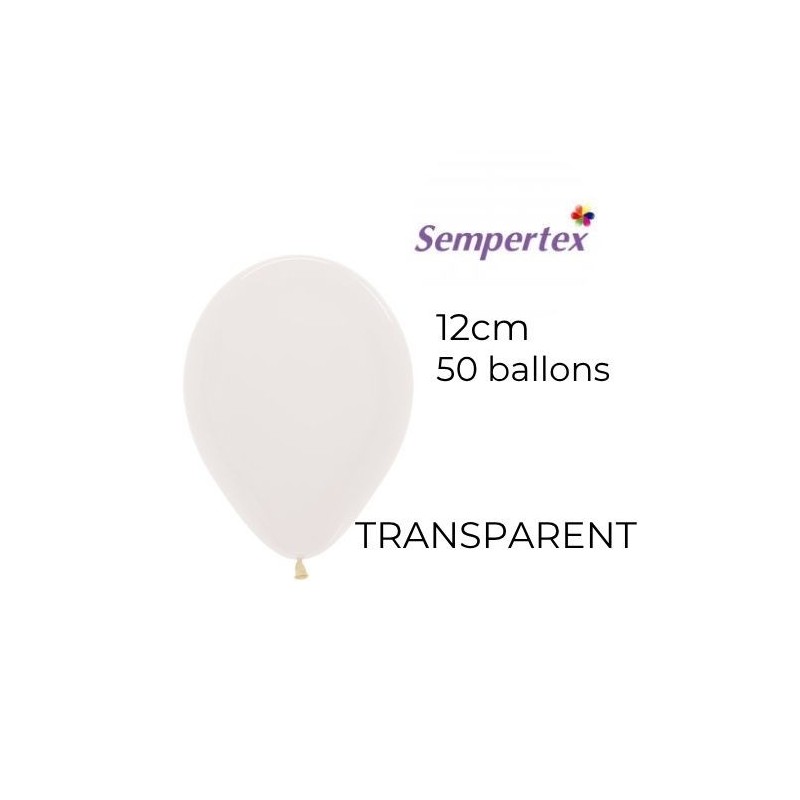 Mini Ballons 5" – Transparent – Lot de 50 – Sempertex
