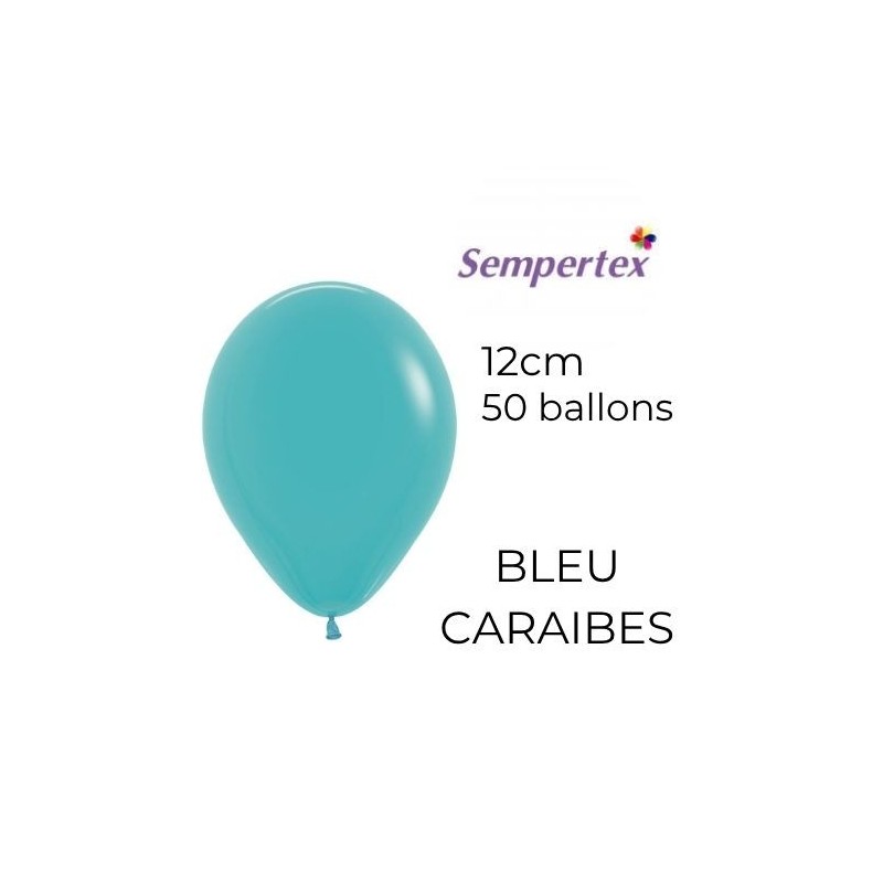 Mini Ballons 5" – Bleu Caraïbes – Lot de 50 – Sempertex