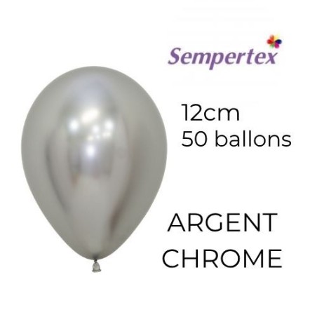Mini Ballons 5" – Argent Chromé – Lot de 50 – Sempertex