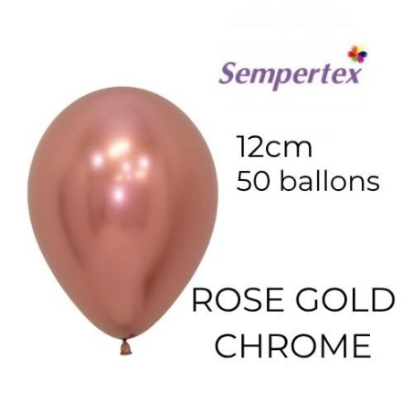 Mini Ballons 5" – Rose Gold Chromé – Lot de 50 – Sempertex