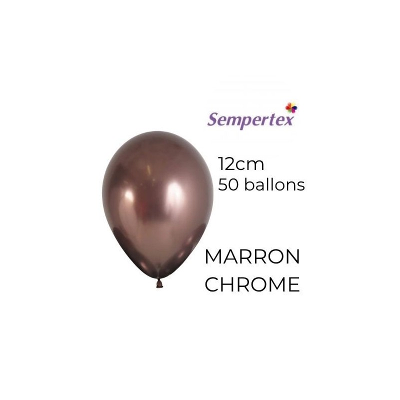 Mini Ballons 5" – Marron Chromé – Lot de 50 – Sempertex